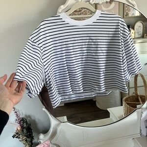 Abercrombie striped cropped top